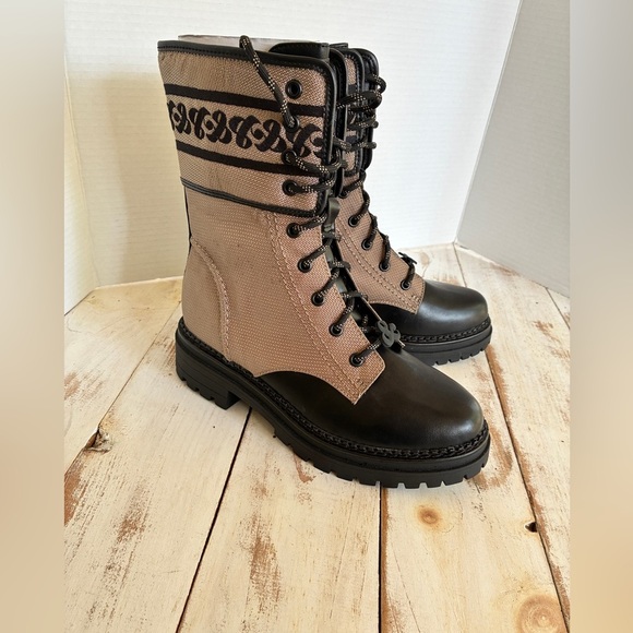 Sam & Libby Stella Embroidered Combat Boots lace up chic women’s sz 7.5 NWT - Picture 12 of 15